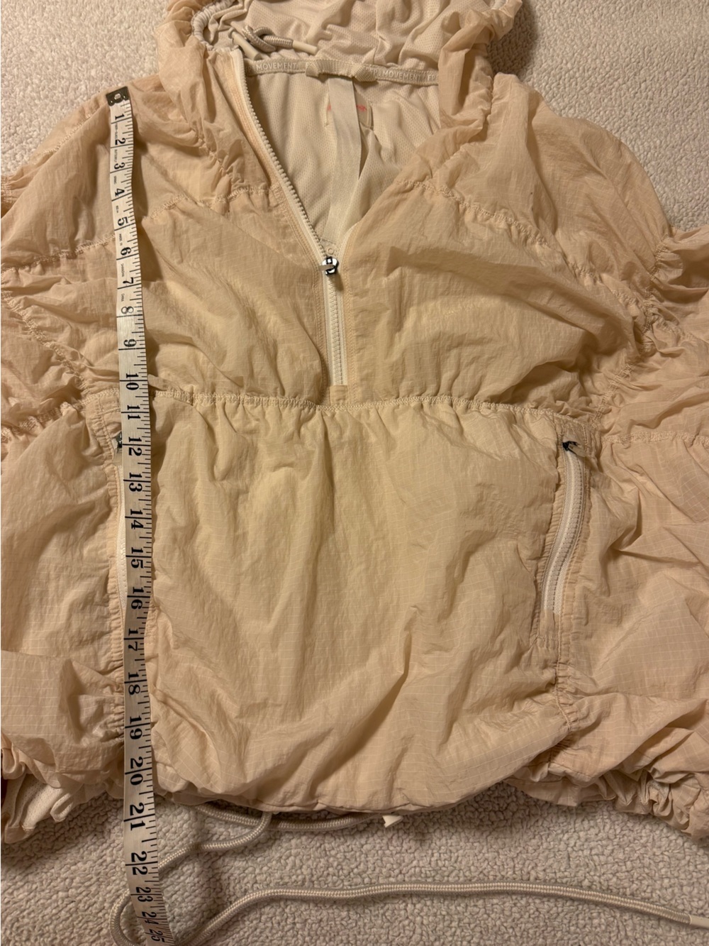 Free People FP Movement Happy Camper Pullover Lightweight Jacket Parka Cream - Picture 6 of 16